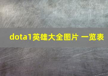 dota1英雄大全图片 一览表